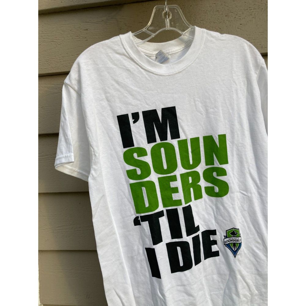 Seattle Sounders NWOT Mens MLS T Shirt M I'm Sounders Till I Die Gildan Cotton